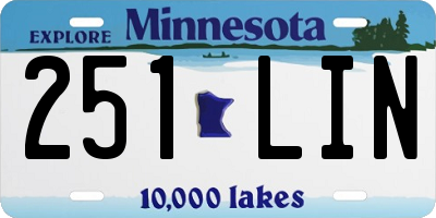 MN license plate 251LIN
