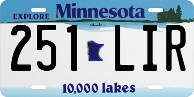 MN license plate 251LIR