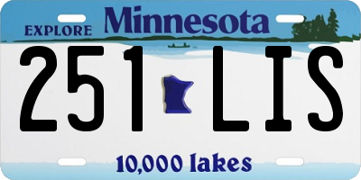MN license plate 251LIS