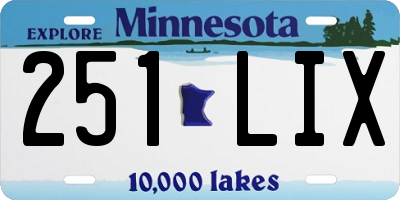 MN license plate 251LIX