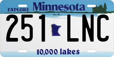 MN license plate 251LNC