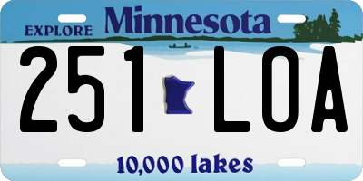 MN license plate 251LOA
