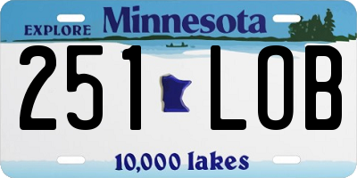 MN license plate 251LOB