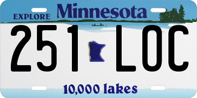 MN license plate 251LOC