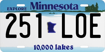 MN license plate 251LOE