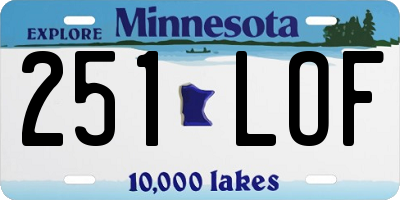 MN license plate 251LOF
