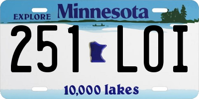 MN license plate 251LOI