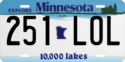 MN license plate 251LOL