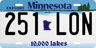 MN license plate 251LON