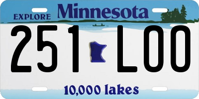 MN license plate 251LOO
