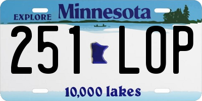 MN license plate 251LOP