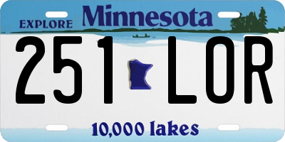MN license plate 251LOR