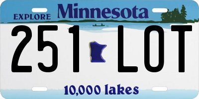 MN license plate 251LOT