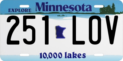 MN license plate 251LOV