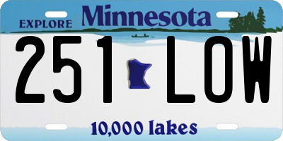 MN license plate 251LOW