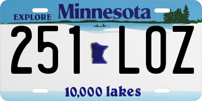 MN license plate 251LOZ