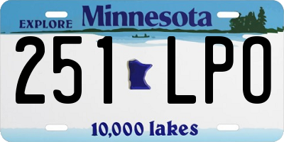 MN license plate 251LPO