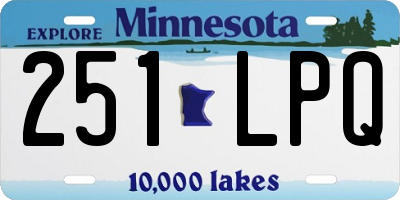 MN license plate 251LPQ