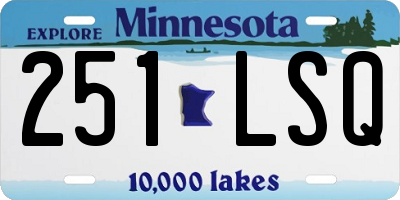 MN license plate 251LSQ