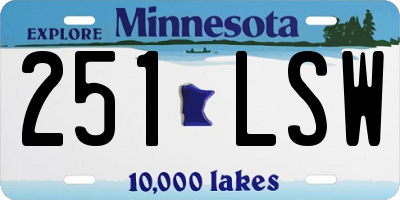 MN license plate 251LSW