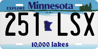 MN license plate 251LSX