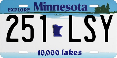 MN license plate 251LSY
