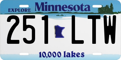 MN license plate 251LTW