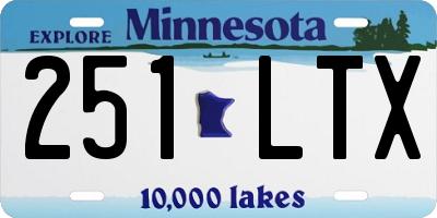 MN license plate 251LTX