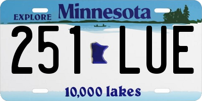 MN license plate 251LUE
