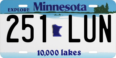 MN license plate 251LUN