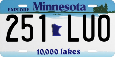 MN license plate 251LUO
