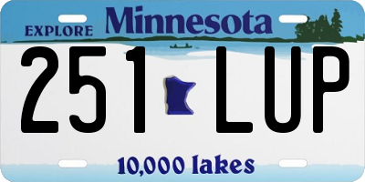 MN license plate 251LUP