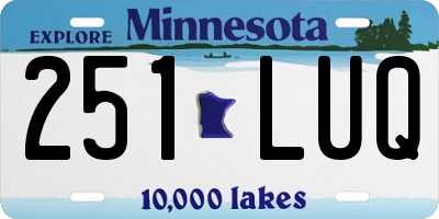MN license plate 251LUQ