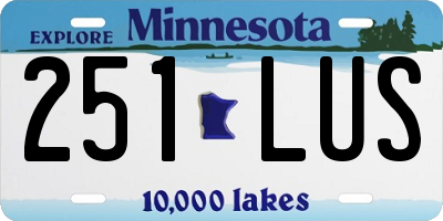 MN license plate 251LUS