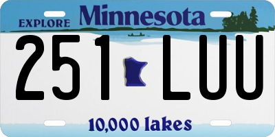MN license plate 251LUU