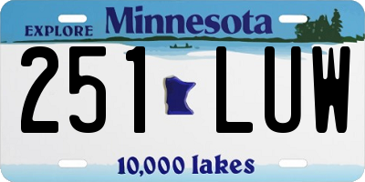 MN license plate 251LUW