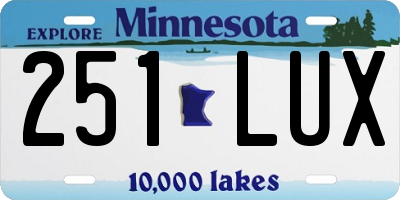 MN license plate 251LUX