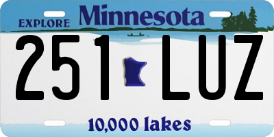 MN license plate 251LUZ