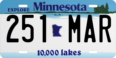 MN license plate 251MAR