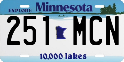 MN license plate 251MCN