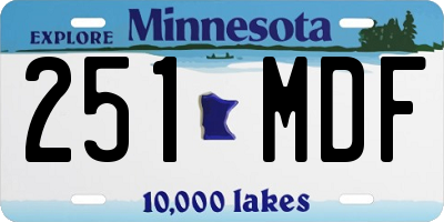 MN license plate 251MDF