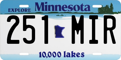 MN license plate 251MIR
