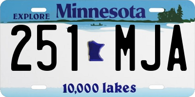 MN license plate 251MJA