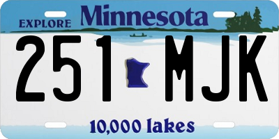 MN license plate 251MJK