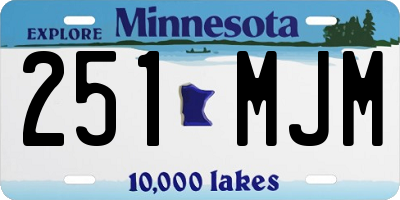 MN license plate 251MJM