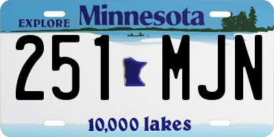 MN license plate 251MJN