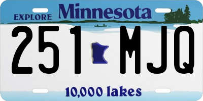 MN license plate 251MJQ
