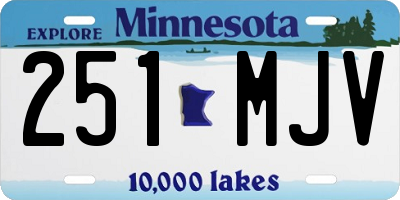 MN license plate 251MJV