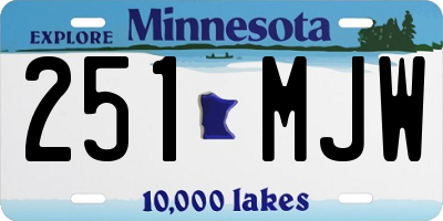 MN license plate 251MJW