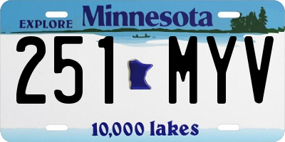 MN license plate 251MYV